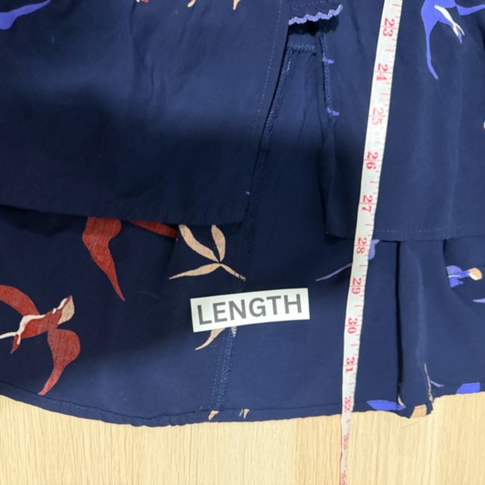 Anthropologie Maeve Size 4 Women's Merida Bird Print Midi Skirt Blue - Picture 11 of 11
